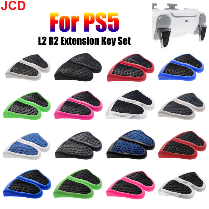 JCD 1pcs L2 R2 Trigger Extender Analog Extender Button Kit Anti-Slip Replacement Parts For PS5 Controller Extension Key Set