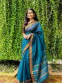Elegant & Stylish Tangail Tant Halfsilk Nakshi Par Saree for Women - Comfortable and Suitable for All Seasons. 