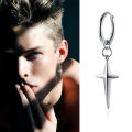 Vnox Basic Cross Stars Dangle Earrings for Men Women Stainless Steel Metal Ear Spring New  Boys Girls Jewelry. 