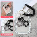 2 Pack Clear Photocard Holder Keychain for Kpops - Protective Card Protector Sleeve with Star Wave Design | ID Badge, Bus Pass,. 