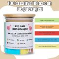 100 Date Ideas In A Jar Color Coded Date Ideas Budget-friendly Date Jar Anniversary Gifts Valentine's Day gift for couples. 