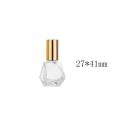10PCS+10Accessories 8ml mini portable polygonal clear glass roller bottle with 10 roller bottles, 5 funnels, 5 droppers.