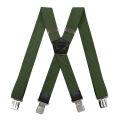 Heavy Duty Suspenders for Men Work Outdoor 3.8cm X-Back 4 Strong Clips Adjustable Elastic Trouser Braces Strap Belt.