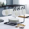 Coffee Cup Plates Iron Rack Creative Iron Drain Shelf Cup Holder Household Mug Storage Kitchen Rack kitchen  cup stand steel mug. 