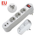 Germany Standard Extensions Adapter to EU Electrical Sockets With ON/OFF Switch 1 To 2/3 Way Power Plug Socket 250V Fast Charge. 