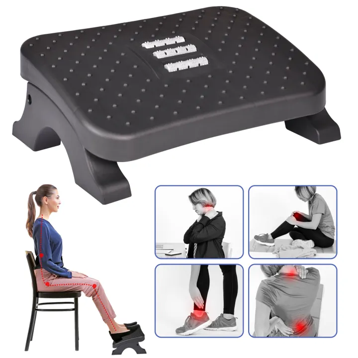 Foot Rest Under Desk at Work Office Ergonomic Footrest for Office Chair with Massage Surface Foot Stool for Home Travel Pressure