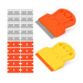 Mini Plastic Razor Blade Scraper Glass Cleaning Scraper With Metal/Plastic Blades for Removing Glue Sticker Paint Window Scraper.