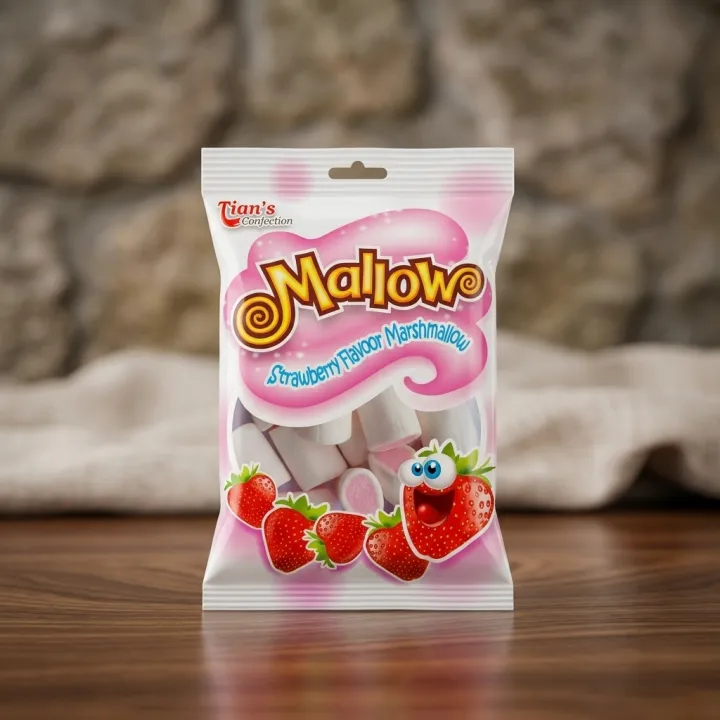 Mallow Strawberry Flavor Marshmallow Soft Sweet Marshmallow Strawberry ...