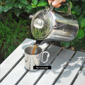 1.2L French Press Coffee Maker Outdoor 9 Cup Stainless Steel Percolator Coffee Pot Coffee Maker Camping Home Kitchen Cookware. 