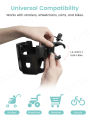2-in-1 Large-Size Universal Stroller Cup Holder with Phone Holder - 360° Rotatable Adjustable Clamp, Detachable Stand. 