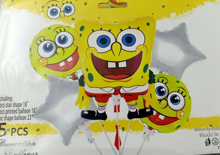 SpongeBob SquarePants kids birthday party decorations baby shower party supplies foil balloons cartoon star round balloon