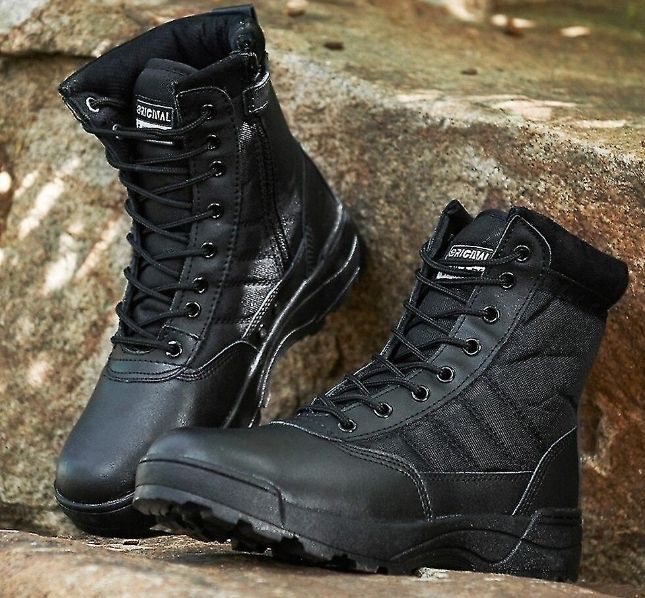 Tactical Boots Men Commando Boots Patrol Waterproof Non Slip Outdoor Travel Shoes with Zipper Ultra Light Wear Resistant High top Desert Hiking Boots Daraz.pk