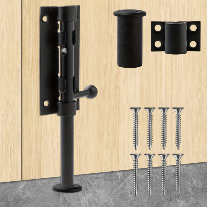 Sliding Bolt Latch Hardware：Cylindrical Bolt Latch，Heavy Solid 304 Stainless Steel，Black Surface，Applicable  Outdoor Latches