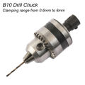 Mini Electric Drill Chuck Threaded  Clamp 0.6mm-6mm B10 Mount Taper Connector Rod Motor Shaft with Adapter Key Wrench Power Tool. 