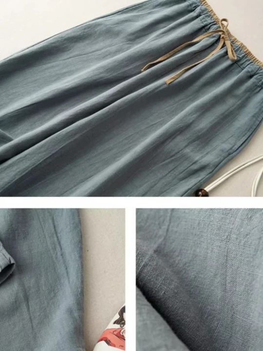 Summer%20Retro%20Cotton%20Linen%20Loose%20Harem%20Pants%20Elastic%20Drawstring%20Waist%20Casual%20Pants%20Basic%20Versatility%20Wide-leg%20Ankle-Length%20Pants%20-%20Image%205