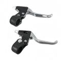 1pair Bicycle Brake Lever 3 Finger Design Semi Aluminum Construction for Mountain Foldable and Kids Bike Fits 22.2mm Handlebar. 