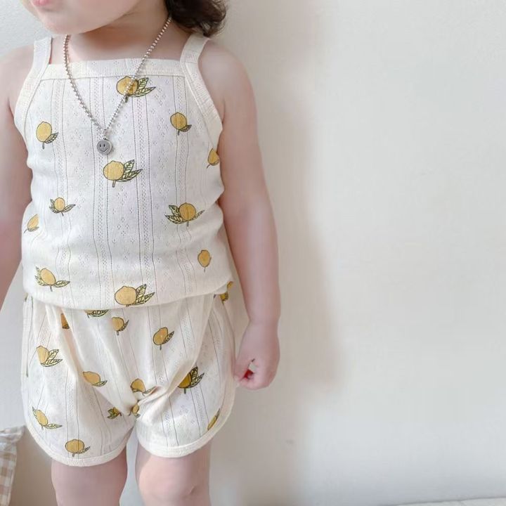 Girls%20Summer%20Clothes%20Sets%20New%20Baby%20Sleeveless%20Tops%20Shorts%202%20Pieces%20Suit%20Girls%20Square%20Collar%20Clothing%20Set%20Kids%20Cotton%20Clothes%20-%20Image%202