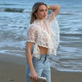 Women's Lace Halter Top Tank Tops Women Top Backless Top Sheer Floral Ruffle Blouse Casual Summer Streetwear Fashion Female Slim.