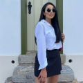 MUJER 2025 Asymmetric Skort For Women Black High Waist Mini Skirt Shorts Women Casual Bermuda Shorts Woman Summer Skirt Shorts. 