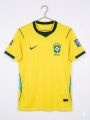 A3H Premium Polyester Round Neck Jersey for Men-Brazil Home Kit - Brazil Thai Premium Football Jersey For Men - Brazil Jersey.