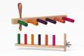 Colorful Wooden Bird Perch Stand – 6 Multicolor Rods Sitting Stand for Small Birds | Finch, Budgie, Lovebird, Canary, Parrotlet. 