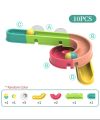 New Version Baby Bath Toys with Stainless Wheel Duck Kids Bathtub Set Water Slide Building Tracks for Toddler with Mini Duck Toy, Mesh Tub Bags Shower Bath Toy Gift for Boys Girls Age 3 to 8 (10 Pcs). 