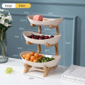Table Plates Dinnerware Kitchen Fruit Bowl with Floors Partitioned Candy Cake Trays Wooden Tableware Dishes. 