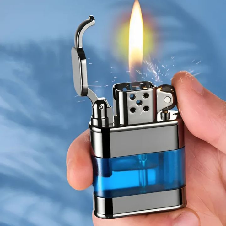 Creative Retro Grinding Wheel Flint Metal Lighter for Men