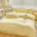 KDJEIKZ Hotel Equivalent 3pcs Brushed Solid Color Duvet Cover, Cover*1+Pillowcases*2, Polyester Fabric, All Season Bedding.