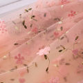 Beautiful Floral Embroidered Lace Fabric Sage Green Flower Embroidery Mesh Lace Fabric Soft Tulle Fabric for Tutu Dress Clothing. 