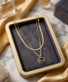 Luxury Double Layer Pearl Necklace – Elegant Gold Designer Pendant for Women. 