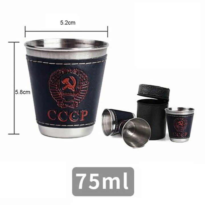 4pcs%20Outdoor%20Travel%20Cups%20Set%20Camping%20Tableware%20Stainless%20Steel%20Cup%20with%20PU%20Leather%20Portable%20Coffee%20Wine%20Beer%20Whisky%20Cup%20-%20Image%203