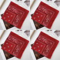 1/4pcs Bandana Kerchief Unisex Hip Hop Black Hair Band Neck Scarf Sports Headwear Wraps Head Square Scarves Print Handkerchief.