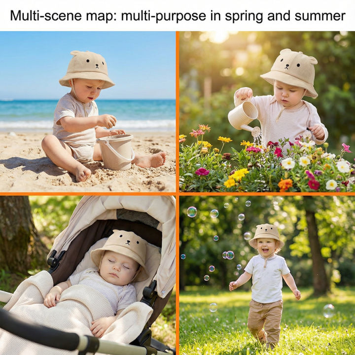 Spring/Summer%20Korean-style%20baby%20super%20cute%20little%20bear%20fishing%20hat%20for%20both%20boys%20and%20girls,%20sun%20protection%20and%20sunblock%20-%20Image%202