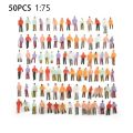 50Pcs 1:75 Model Miniature Figures Model Scale 19-25mm Painted Scenes Moing People Assorted Poses Random Scale Passenger. 