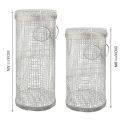 BBQ Basket Stainless Steel Rolling Grilling Basket Wire Mesh Cylinder Grill Basket Portable Round Outdoor Camping Barbecue Rack. 
