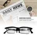 Dial Adjustable Glasses Variable Focus for Computer Reading Distance Vision Eyeglass Unisex Variable Focus Black Frame Glasses. 