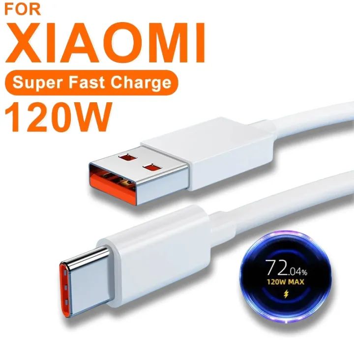 Xiaomi Original 120W USB type C Turbo Charger Cable Mi Fast charging 6A For Mi 11 Lite/Mi 11 Lite 5G/Mi 11i/Mi 11X/Mi 11X Pro/Mi 11/Mi 10 Pro 5G/Mi 10 5G/Mi 10T Pro/ Mi 10T Pro 5G/Mi 10T 5G/Mi Note 10 Lite/Mi