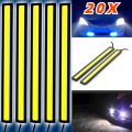 20PCS 17CM LED DRL Waterproof Driving Daytime Running Lights Strip 12V COB LED Car Aluminum Stripes Lights.