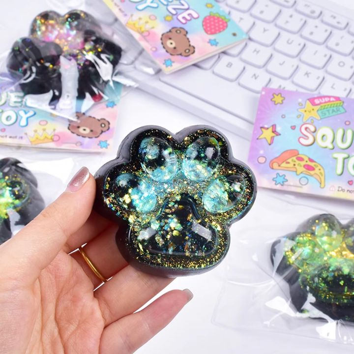 Novlect Things Cat Paw Squeeze Toys Cute Kawaii fufu Stress Relief Sensory Toys Jelly ...