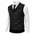 US Size Men's Sleeveless Vests V-Neck Pullover Stretch Knit Suit Vest Casual Business Pullover Vests. 