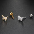 Cartilage Stainless Steel Stud Women's Earrings 2023 Septum Piercing Zircon Butterfly Ear Hoop Lobe Tragus helix Jewelry.