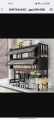 Double door dish rack -3 tier over the sink dish drying rack with flip cover doors multifunctional countertop organizer adjustable metal kitchen rack with drainage cupboard storage (Double door dish rack). 