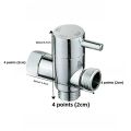 New G1/2in 3 Way ABS Diverter Valve T Adapter Converter Chromefor Shower Head Diverter Valve Three-way Water Distribution Valve. 