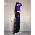 hiphop plus-size sweatpants female jazz dance dance pants American hiphop high waist wide leg drawstring casual sports pants. 