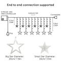 Fairy Lights for Room Decoration Star LED Curtain String 12 Strings in 1 Curtain 6 Big 6 Small Stars Warm Golden Lights Plug one With 8 Different Modes Controller 2.5 Meters. 