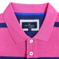 Marks & Spencer Pure 100% Cotton Polo T Shirt Half Sleeves T Shirt For Men & Boys New Arrival Fashion Pink Blue Stripes. 