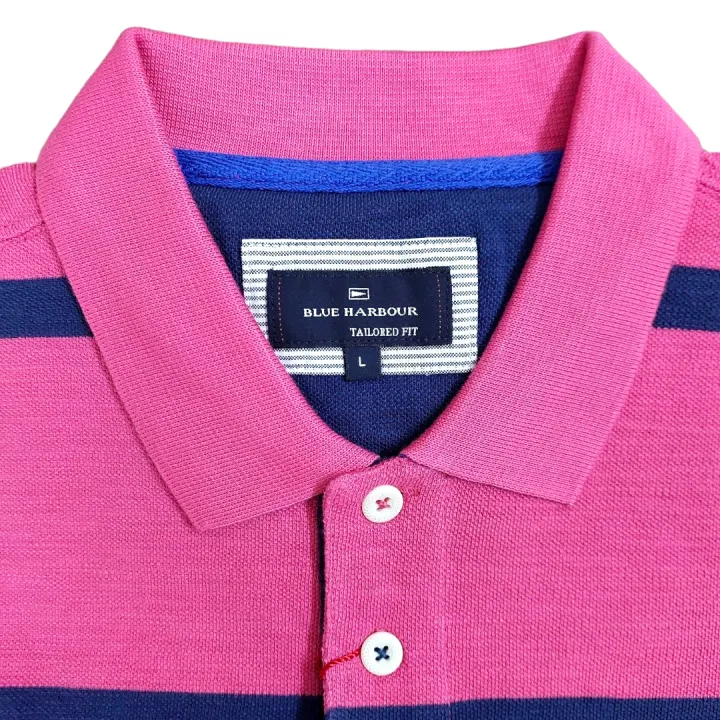 Marks%20&%20Spencer%20Pure%20100%25%20Cotton%20Polo%20T%20Shirt%20Half%20Sleeves%20T%20Shirt%20For%20Men%20&%20Boys%20New%20Arrival%20Fashion%20Pink%20Blue%20Stripes%20-%20Image%203