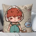 1pc Hirono Anime Doll POP MART Pillow Case Square Pillow BedroomSofaLeisureComfort Cushion Car Living Room Home Decoration 40X40. 
