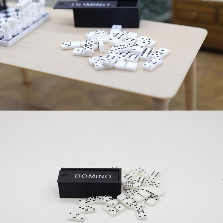 1 Set 1:12 Dollhouse Miniature Domino Model Dot Dominoes Board Game Building Learning Educational Toy